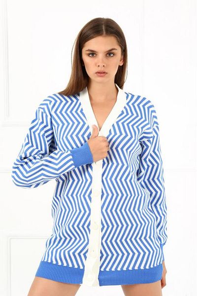 SARİTA MODA Cardigan de tricotaj pentru femei cu model dungi