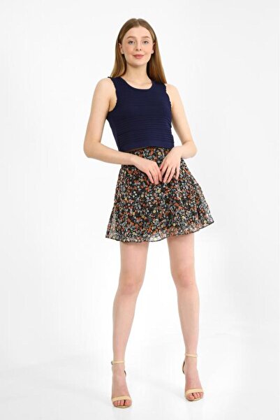 SARİTA MODA Жіночий трикотажний кроп-топ з велосипедним коміром