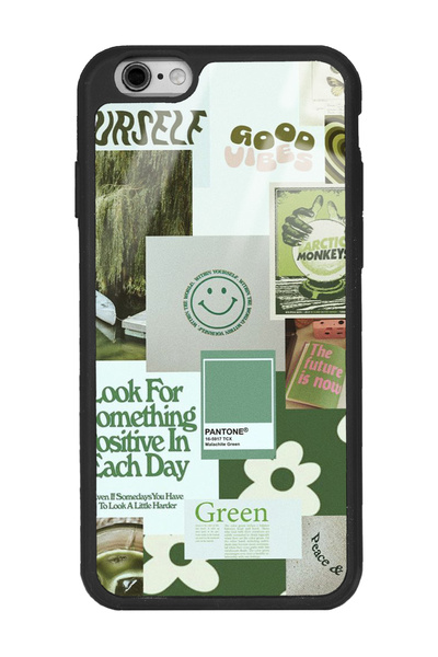 Spoyi iPhone 6s Green Sticker Tasarımlı Glossy Telefon Kılıfı