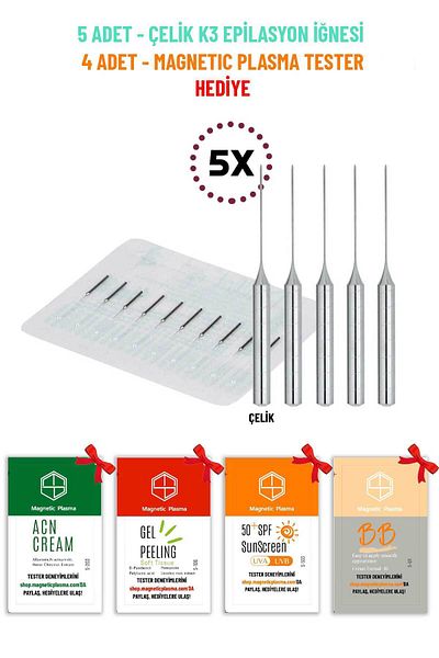 Cesa 5 Ballet Steel K3 Epilation Needles - with a Gift
