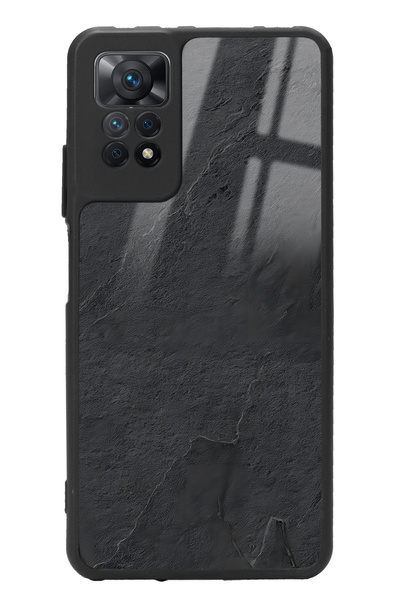 Spoyi Xiaomi Redmi Note 12 Pro 4G Siyah Mermer Tasarımlı Glossy Telefon Kılıfı