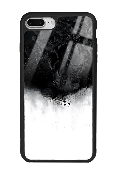 Spoyi iPhone 7 Plus - 8 Plus Siyah duman Tasarımlı Glossy Telefon Kılıfı