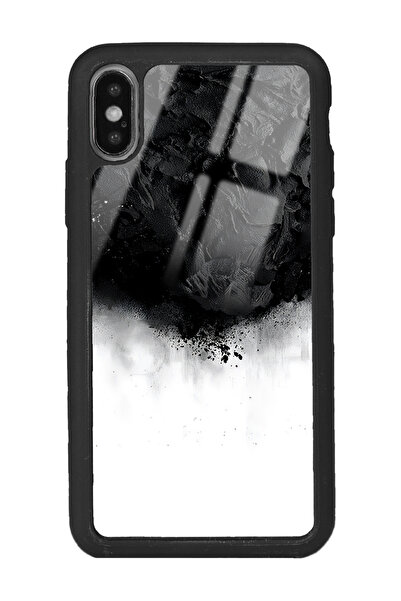 Spoyi iPhone Xs Max Siyah duman Tasarımlı Glossy Telefon Kılıfı
