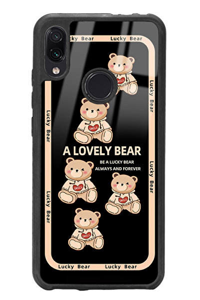 Spoyi Xiaomi Redmi Note 7 Lucky bear Tasarımlı Glossy Telefon Kılıfı