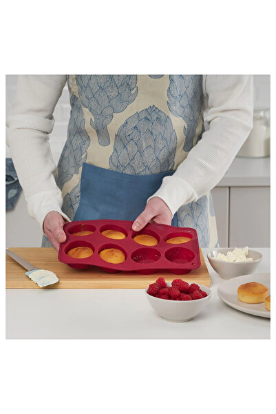 IKEA Silicone KANTNAL muffin mold, dark red, 18x30 cm Muffin Red 1
