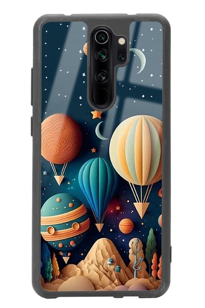 Spoyi Xiaomi Redmi Note 8 Pro Astral balonlar Tasarımlı Glossy Telefon Kılıfı