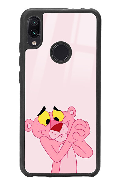 Spoyi Xiaomi Redmi Note 7 Pink Panter Tasarımlı Glossy Telefon Kılıfı