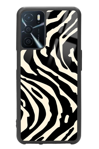 Spoyi Oppo A16 Zebra Tasarımlı Glossy Telefon Kılıfı