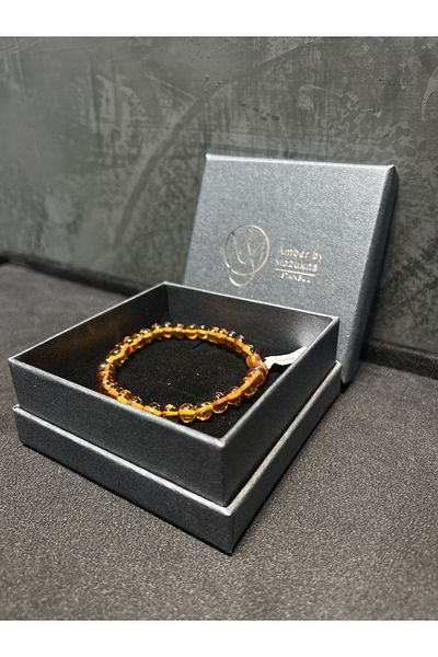 Amber by Mazukna Honey Color Flexible Fishing Line - Free Cut Drop Amber Bracelet, Teen and Adult Certified