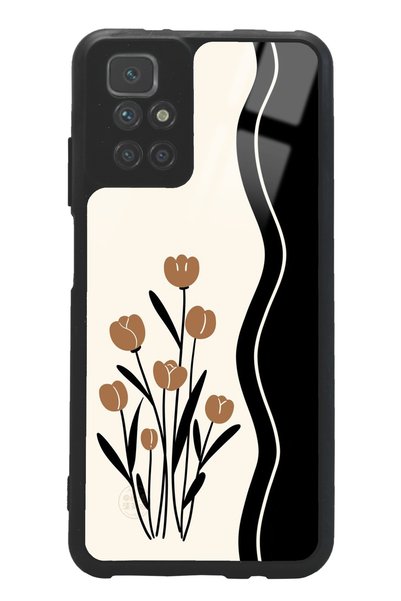 Spoyi Xiaomi Redmi 10 Glossy Phone Case with Flower Motif Design