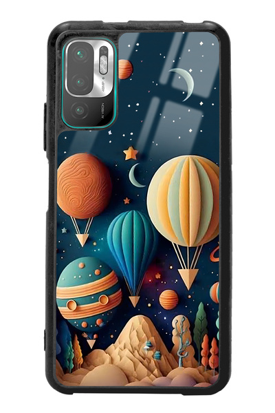 Spoyi Xiaomi Redmi Note 10 5g Astral balonlar Tasarımlı Glossy Telefon Kılıfı