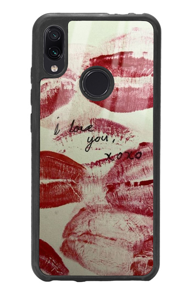 Spoyi Xiaomi Redmi Note 7 I Love You Tasarımlı Glossy Telefon Kılıfı