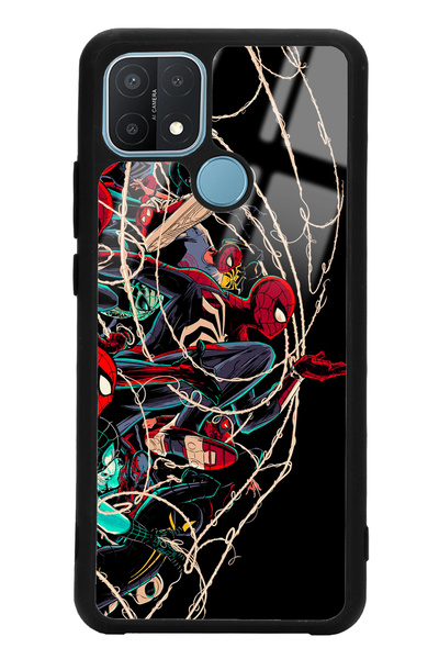 Spoyi Oppo A15s Spider Earth Tasarımlı Glossy Telefon Kılıfı