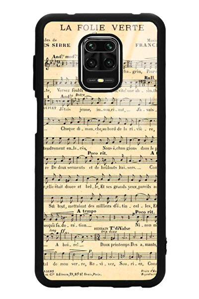 Spoyi Xiaomi Redmi Note 9 Pro Müzik Notaları Tasarımlı Glossy Telefon Kılıfı