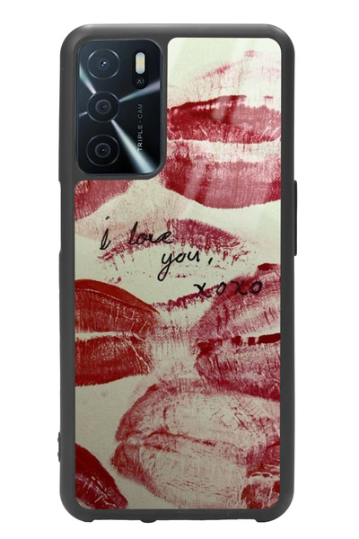 Spoyi Oppo A16 I Love You Tasarımlı Glossy Telefon Kılıfı
