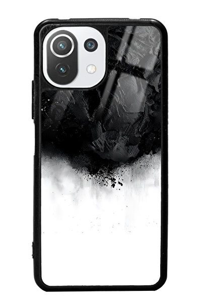 Spoyi Xiaomi Mi 11 Lite Siyah duman Tasarımlı Glossy Telefon Kılıfı