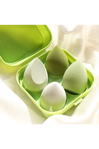Cosmetichane Colorful Makeup Sponge Set with Plastic Box 4 Pieces