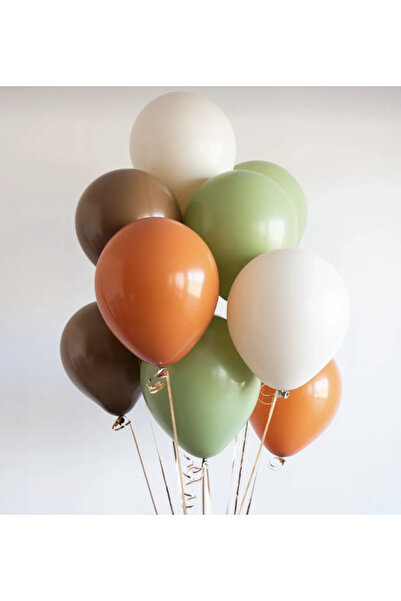 Çemrek Süs Parti Burnt Orange Mildew Green Sea Sand coffee shades balloon bun...