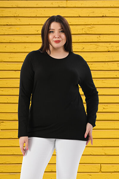 Irk Lemoon أسود، أبيض، أزرق داكن، بدلة نسائية من القطن الممشط برقبة دائرية