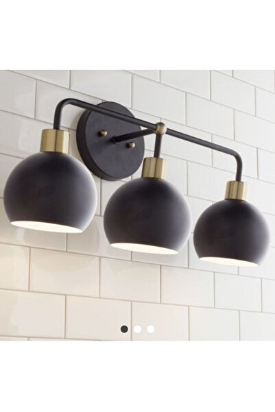 Rsylight Rsyligt Retro Metal Siyah Dekoratif 3 lü Tavan Duvar Dekoratif Vintage Rustik Aplik