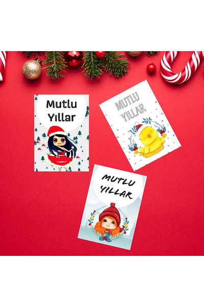Fatofotofan Cute Characters 3 Pieces CardPostal and Envelope