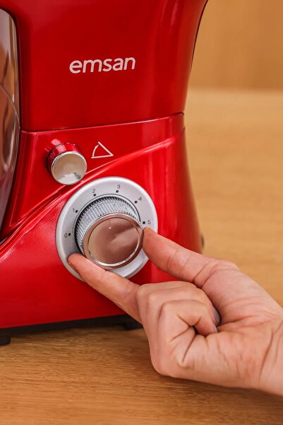 Emsan Kırmızı Stand Mikser Mutfak Şefi 6 Hız Kademeli 1300w 5 Lt