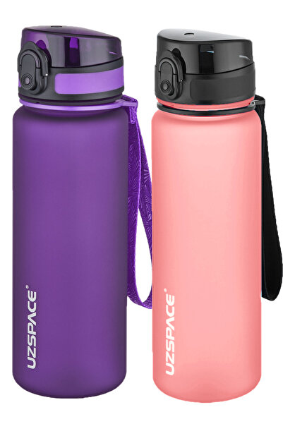 Uzspace طقم قارورة تريتان مكون من قطعتين سعة 500 مل و14 خيارًا مختلفًا للألوان