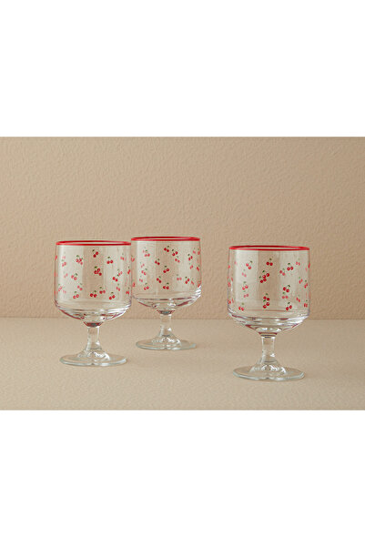 English Home Cherry Cam 3'lü Cup Kırmızı