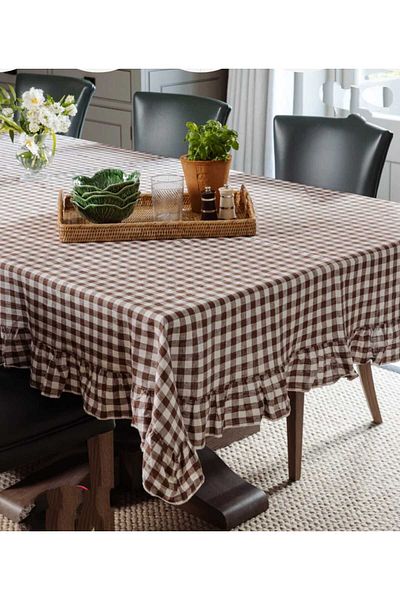 eyma home карирана покривка с волани (160*220 см)