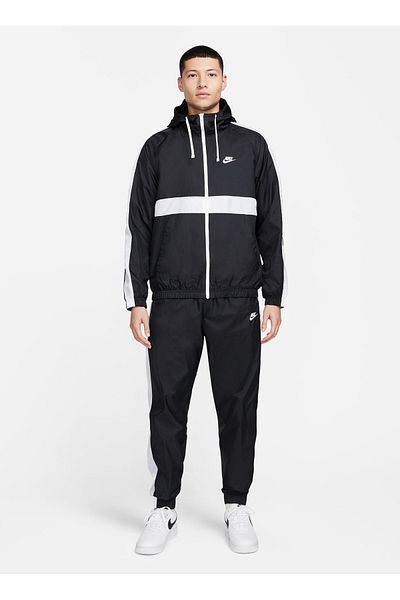 Nike Black - White Men's Zip Jacket BV3025-013 M NK CLUB WVN HD TRK SUI