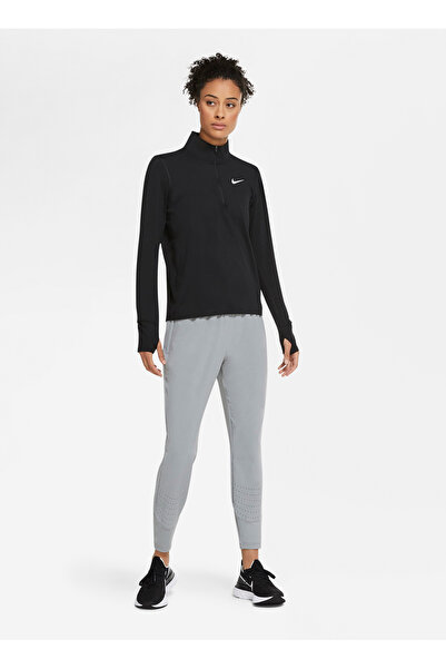 Nike Dik Yaka Siyah - Gri - Gümüş Kadın Sweatshırt CU3220-010 W NK DF ELEMENT...