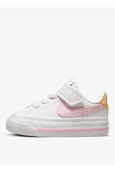 Nike Bebek Beyaz - Pembe Yürüyüş Ayakkabısı DA5382-115 NIKE COURT LEGACY (TDV)