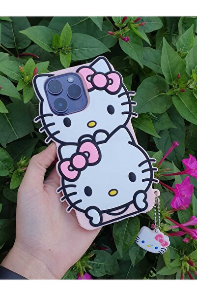 Aksesuarda Moda Iphone 14 Pro Uyumlu Hello Kitty Yumuşak Silikon Kılıf