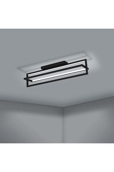 Eglo 900465   Indoor "Siberia" Black Color Cast Steel Led Ceiling Lamp Ip20 Max: 34W Width: 78 cm