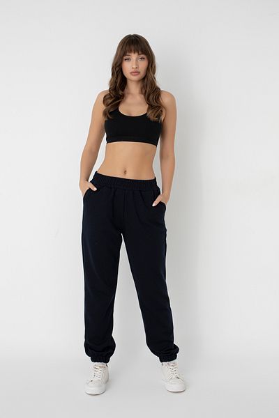 Ramior Women's 3 Thread Knitted Jogger Pants with Elastic Waist and Legs