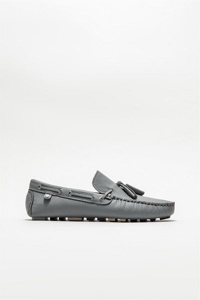 Elle Shoes Gray Leather Men's Casual Shoes