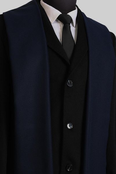 Esgue Viscose Navy Blue Flat Scarf