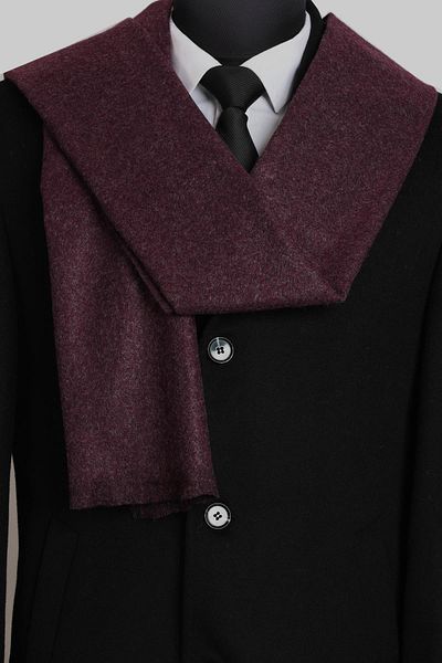 Esgue Viscose Claret Red Melange Plain Scarf