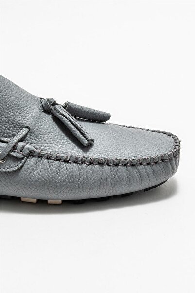 Elle Shoes Gri Deri Erkek Günlük Ayakkabı