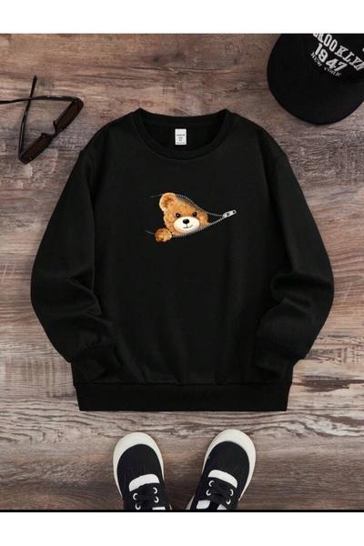 MAGORS SWEATSHIRT PENTRU COPII CU GAT CIRCULAR, 3 FĂRĂ, BUMBAC, IMPRIMAT