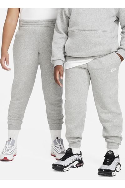 Nike Gray Elastic Kids Sweatpants - Fd3008-063 K Nsw Club Flc Jggr