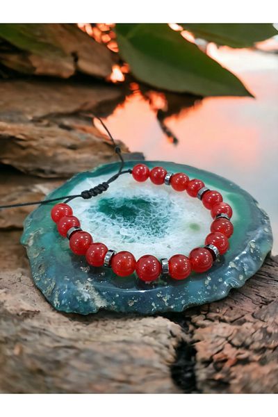 NBS Beautiful Naturel Stones Yemen Agate, Hematite Intermediate Apparatus Aa Quality Natural Stone Bracelet 8 mm