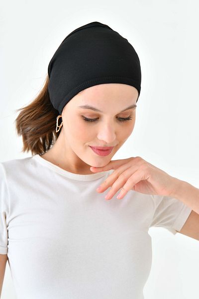 mirach Practical Snap-on Long Pipe Hijab Cap Ready to Install Pipe Bonnet Bandana Wide Hair Band Plain Long