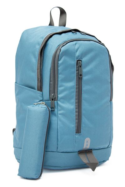 KAFF Civit Blue 00510-SET 3-Compartment Laptop Sports Travel Functional School Backpack with Pen Holder