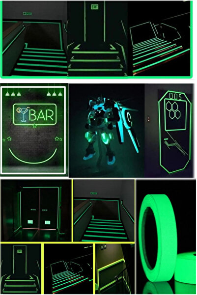 TeknoZar Fosforlu Bant 4 Metre Gamer Odaları Merdiven Basamakları bisiklet mo...