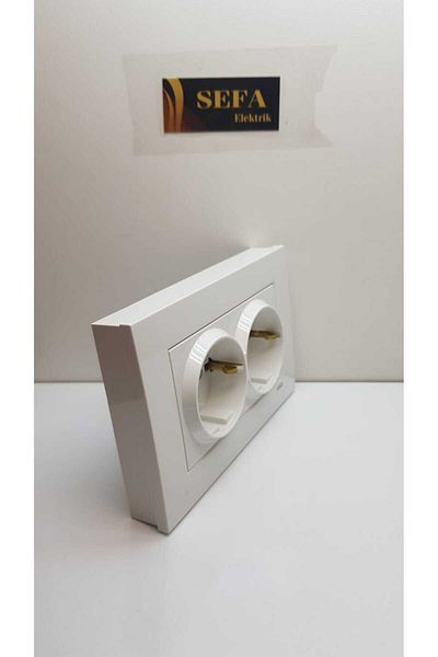 VİKO Double Earthed Socket White Viko Karre Series with Inface Frame