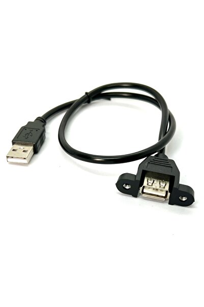 boblov 0.5 Metre Panel Tipi Dişi Erkek Usb Vidalı Usb Extension Usb Panel Montajlanabilir Uzatma Kablosu