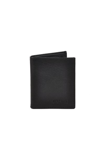 AYAKMOD 8033 Black Genuine Leather Men's Wallet