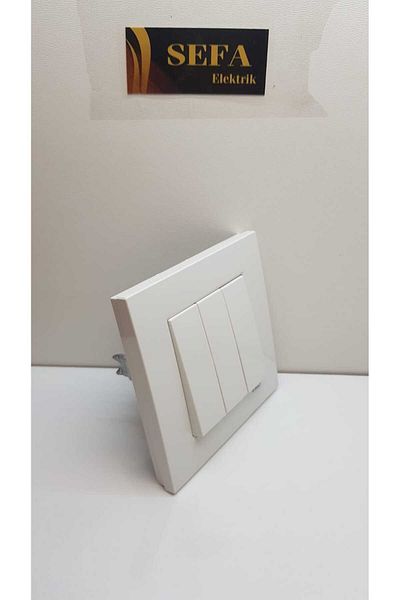 VİKO White Viko Karre Series with Triple Switch Frame