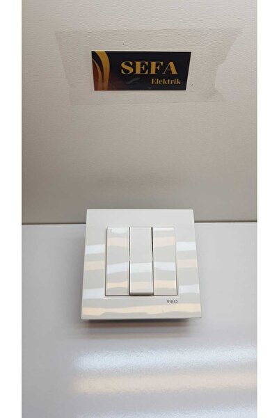 VİKO White Viko Karre Series with Triple Switch Frame
